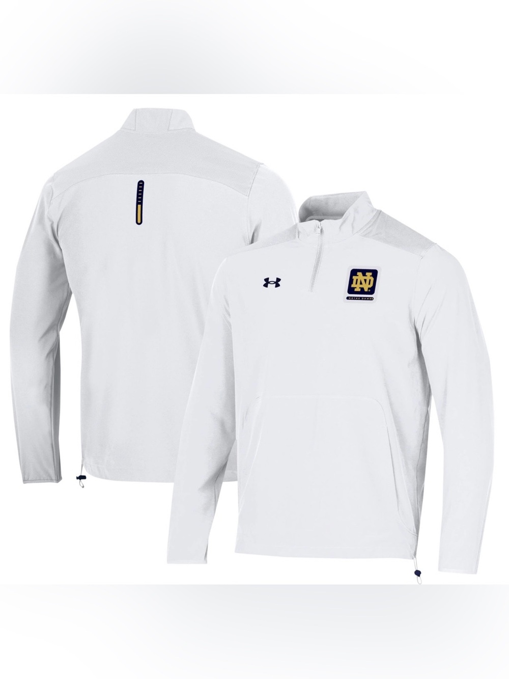 Under Armour Men’s White Notre Dame Quarter-Zip Pullover Size Small
